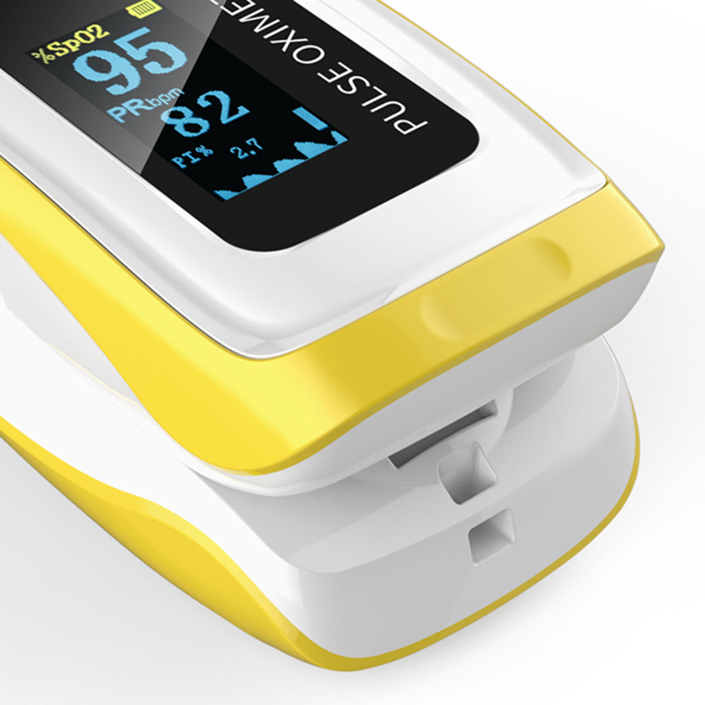 2020 New Fingertip Pulse Oximeter Blood Oxygen Saturation Monitor Yellow