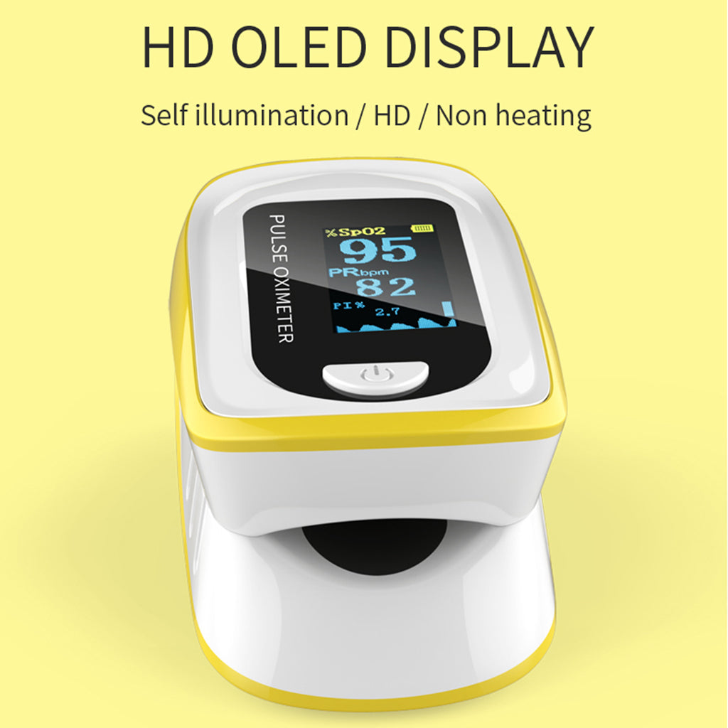 2020 New Fingertip Pulse Oximeter Blood Oxygen Saturation Monitor Yellow