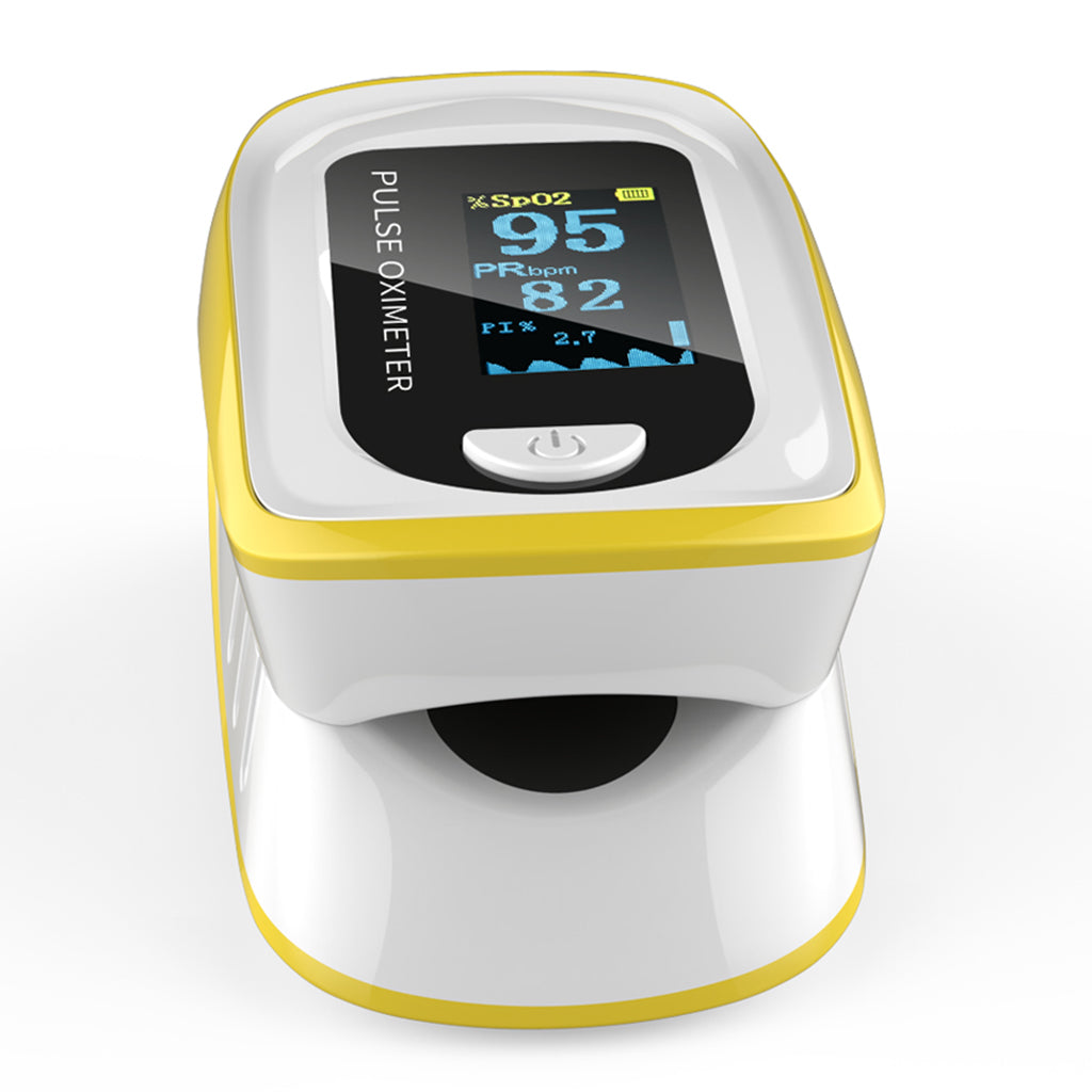 2020 New Fingertip Pulse Oximeter Blood Oxygen Saturation Monitor Yellow