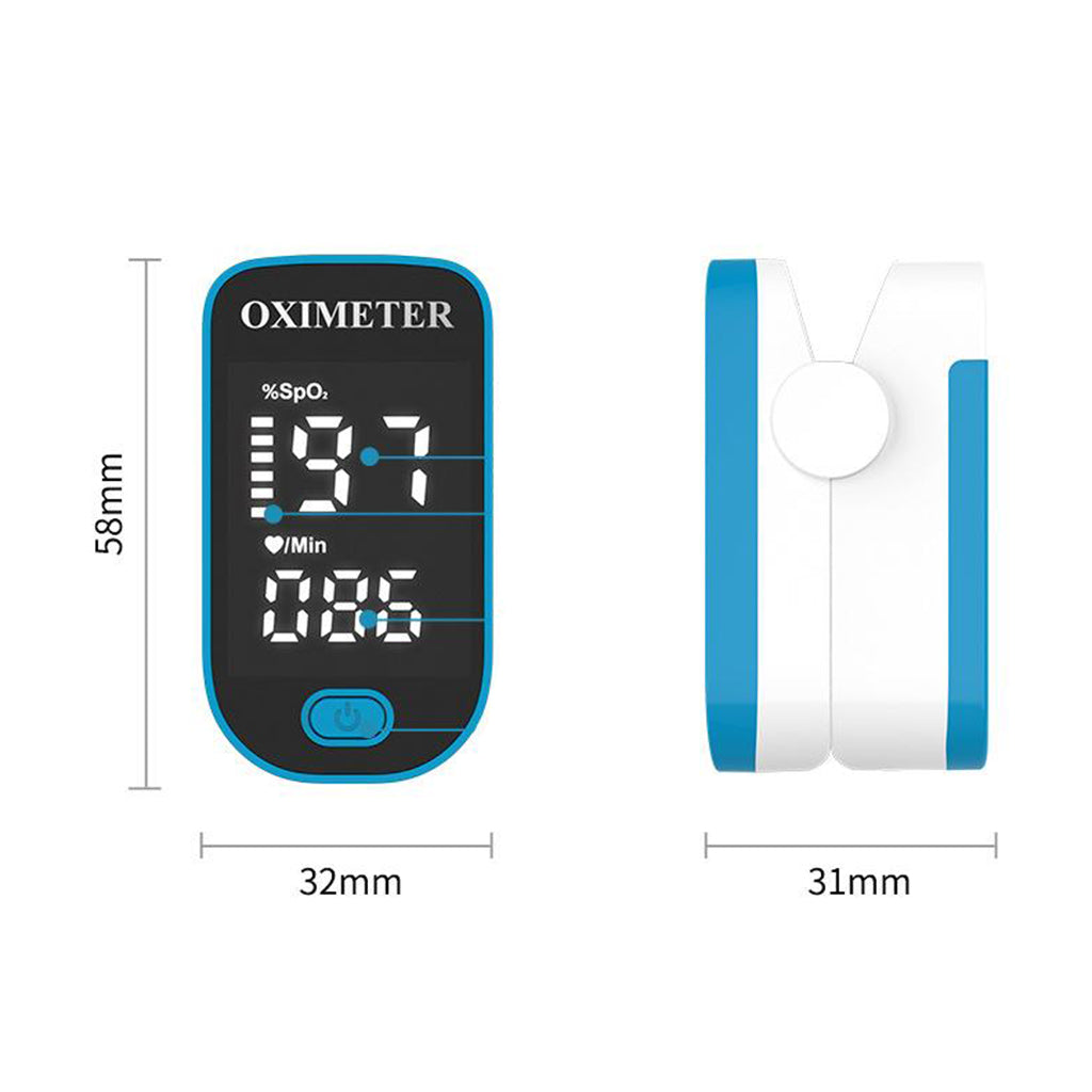 Fingertip Pulse Oximeter Blood Oxygen Saturation Monitor Blue