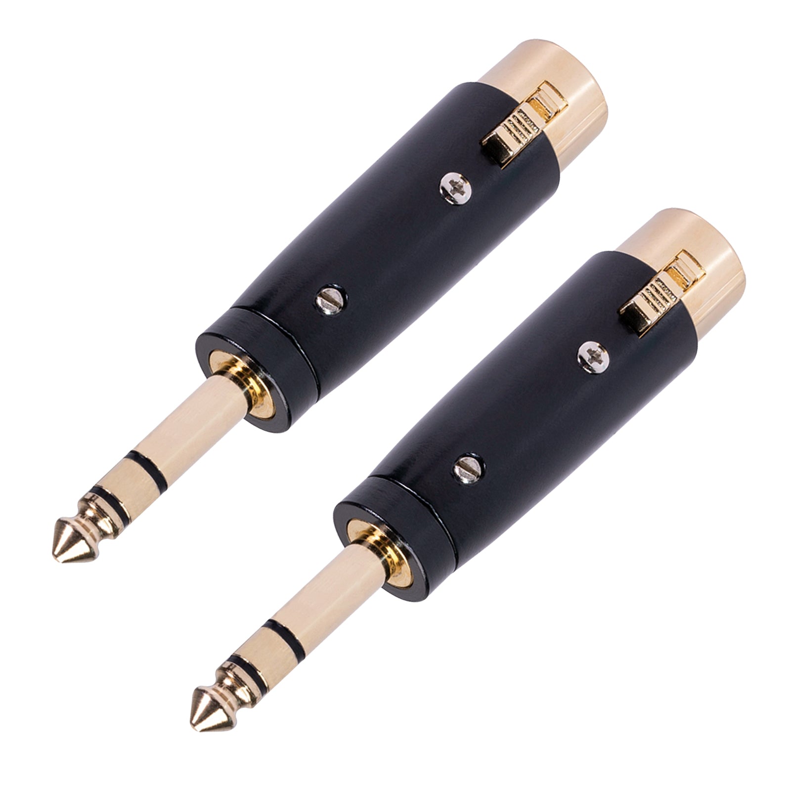 2x 3pin XLR Female to 1/4" 6.35mm Stereo Male Audio Cable Microphone Adapter