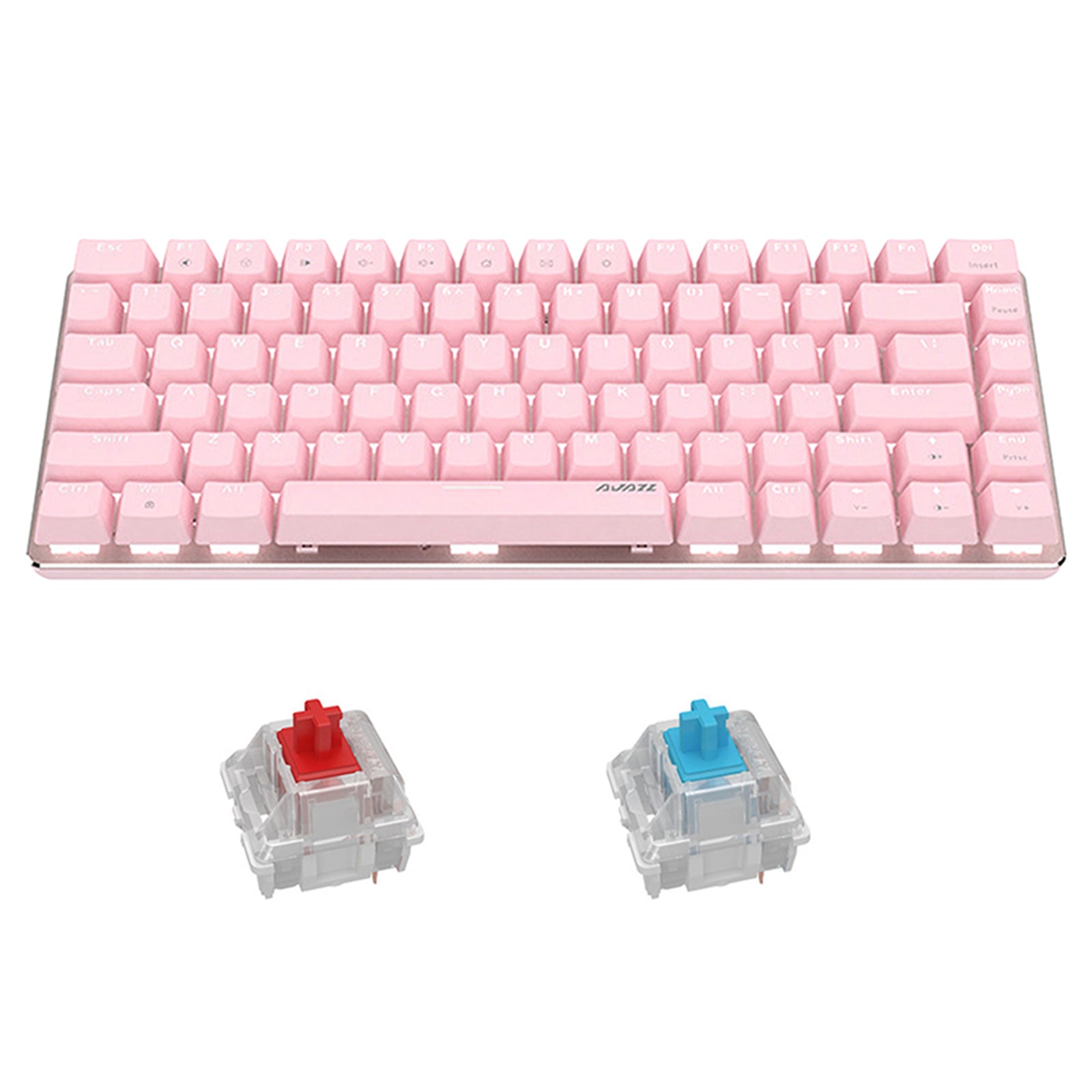 Pink Gaming Wired Keyboard 82 Keys Mini Compact for Desktop Gamer A