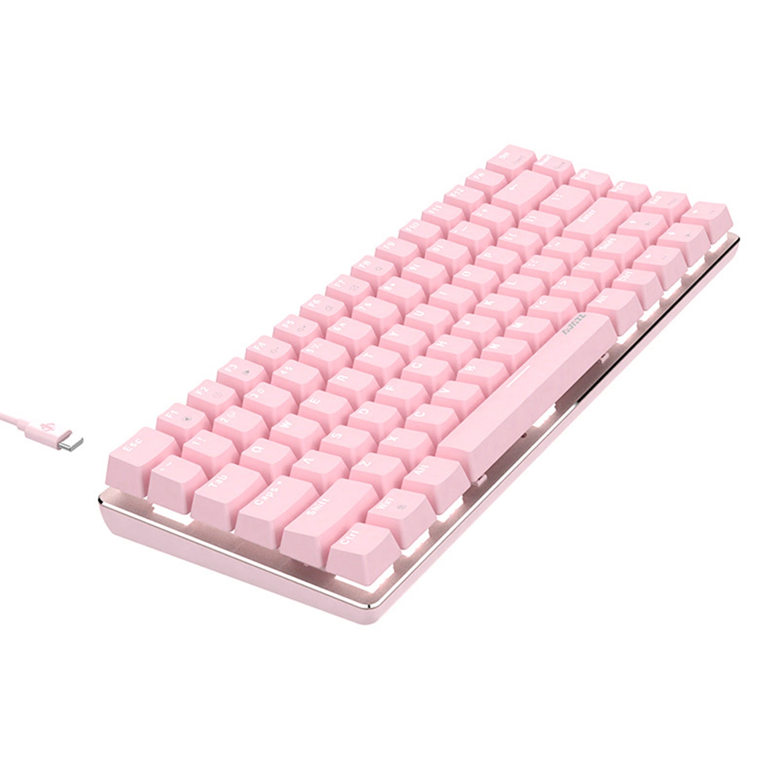 Pink Gaming Wired Keyboard 82 Keys Mini Compact for Desktop Gamer B