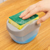 Kitchen Liquid Soap Pump Dispenser Sponge Rack Caddy Container Press 400ml gray