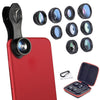 10 in1 Phone Camera Lens Kit Telephoto CPL Radial for Most Phone Camera