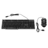 Wired Wired Mouse Kit Combo Rainbow Backlit Keyboard Mouse Black