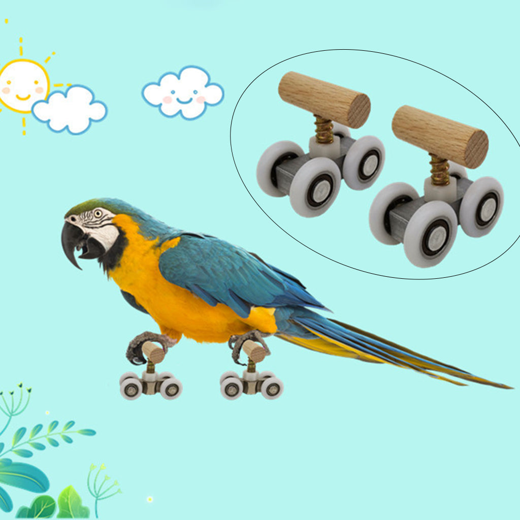 Playground Parrot Mini Roller Skates Toys Bird Budgerigar Gym Toy Adjustable