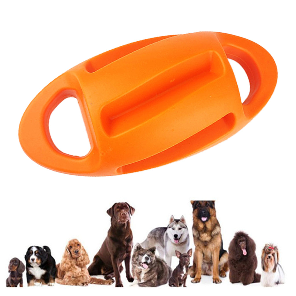 Dog Chew Toy Indestructible Squeaky Ball Training Teething Exercise Orange