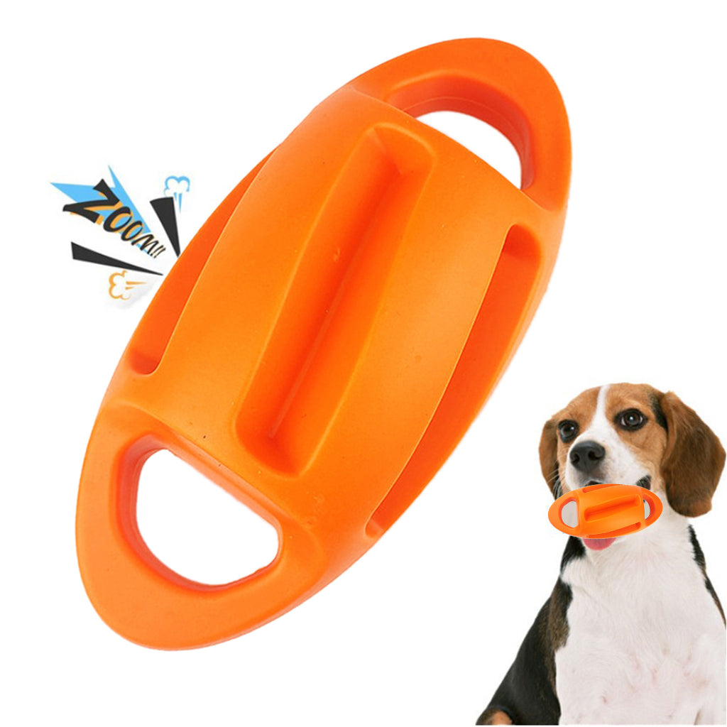 Dog Chew Toy Indestructible Squeaky Ball Training Teething Exercise Orange