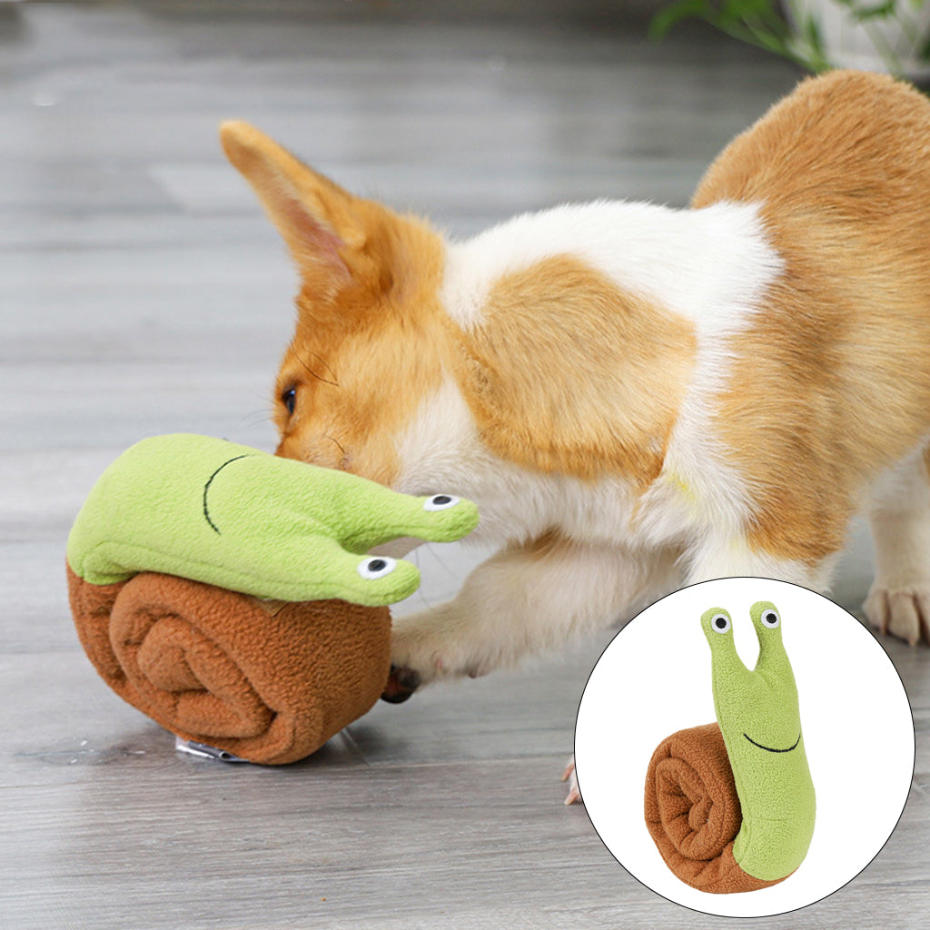 Squeaky Dog Toys Plush Teeth Cleaning Toys Snail Shapped Machine Washable