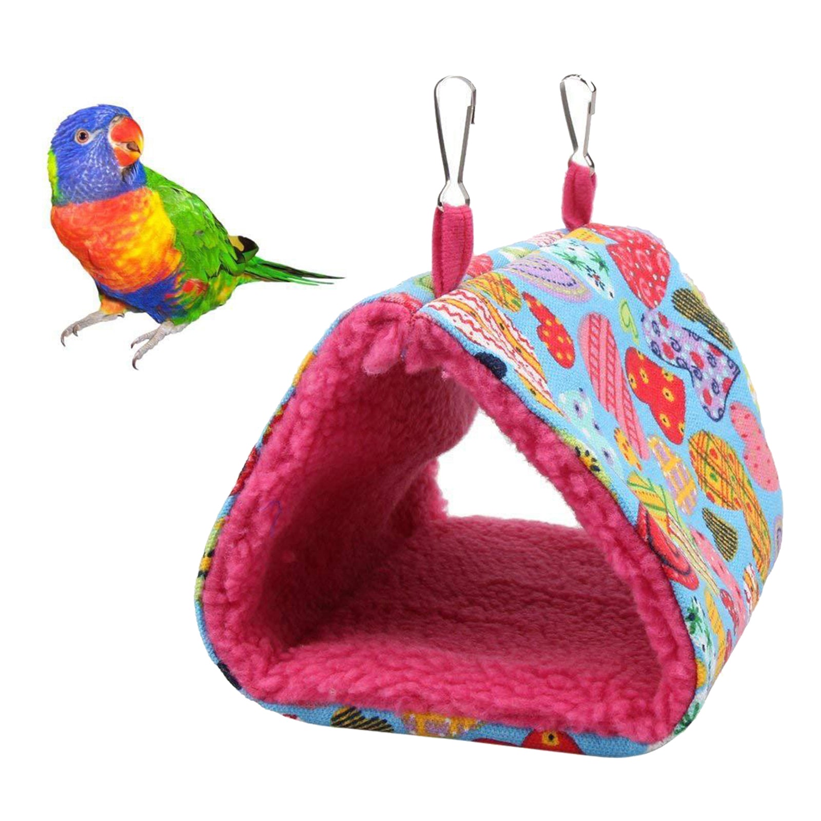 Pet Bird Parrot Budgie Hammock Cage Hut Tent Bed Hanging Cave Bed Heart M