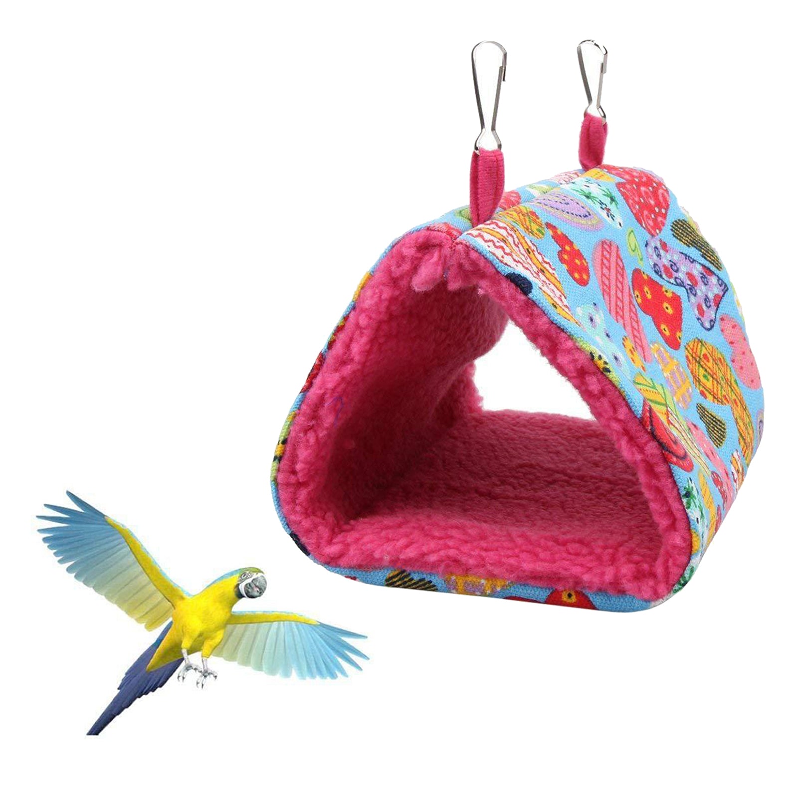 Pet Bird Parrot Budgie Hammock Cage Hut Tent Bed Hanging Cave Bed Heart M