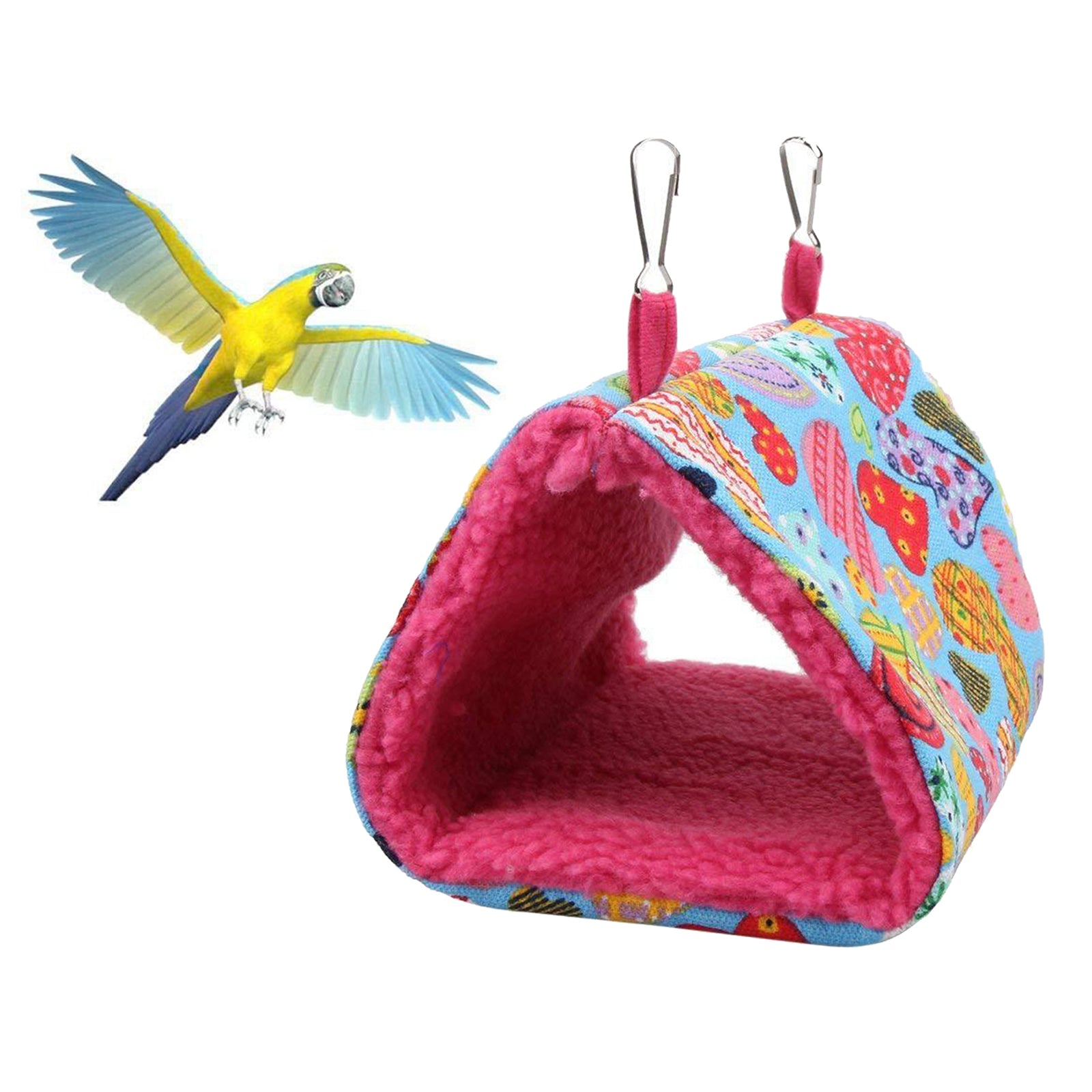 Pet Bird Parrot Budgie Hammock Cage Hut Tent Bed Hanging Cave Bed Heart M