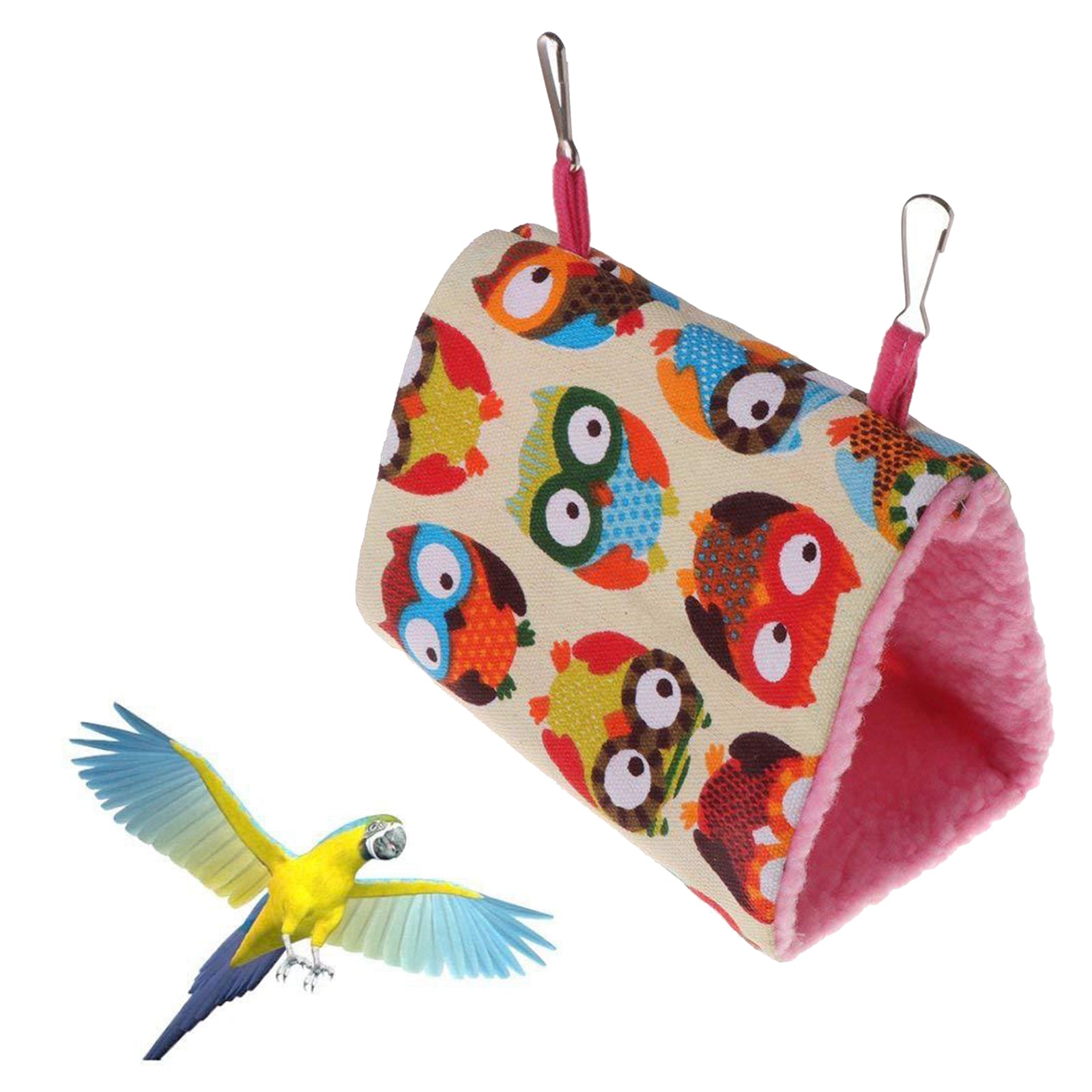 Pet Bird Parrot Budgie Hammock Cage Hut Tent Bed Hanging Cave Bed Owl L