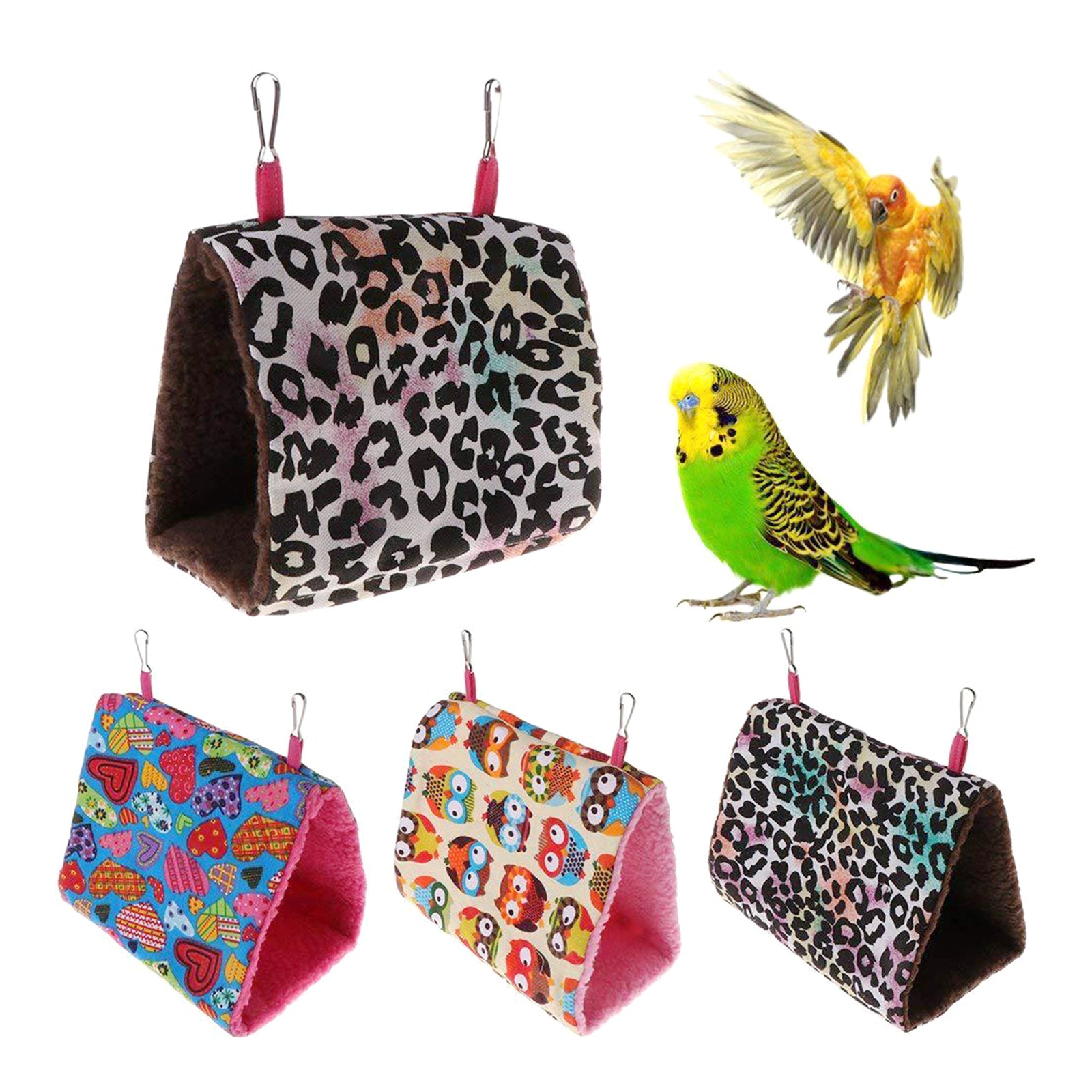 Pet Bird Parrot Budgie Hammock Cage Hut Tent Bed Hanging Cave Bed Owl L