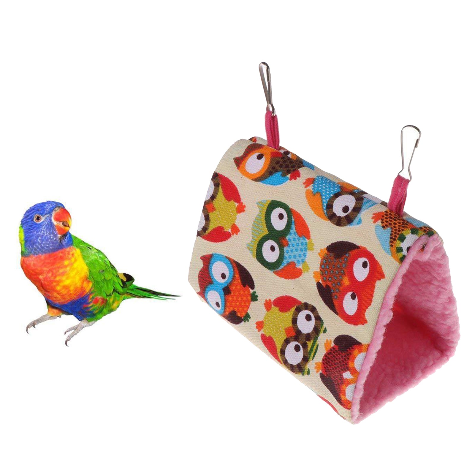 Pet Bird Parrot Budgie Hammock Cage Hut Tent Bed Hanging Cave Bed Owl L