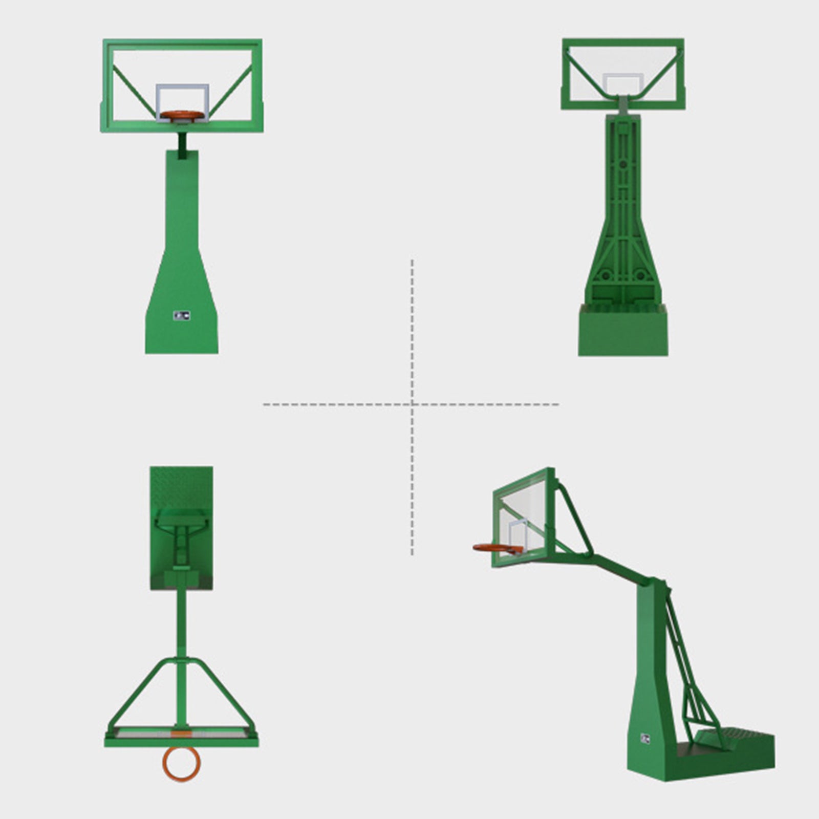 1/32 Plastic Basketball Hoop Model for Action Figures Scene Props Green
