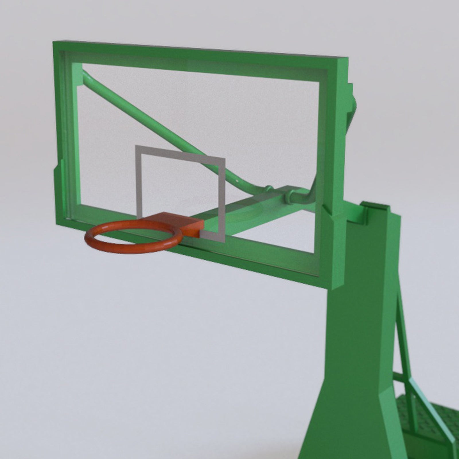 1/32 Plastic Basketball Hoop Model for Action Figures Scene Props Green