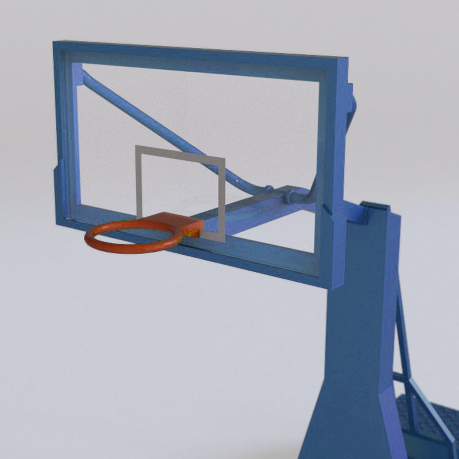 1/32 Plastic Basketball Hoop Model for Action Figures Scene Props Blue