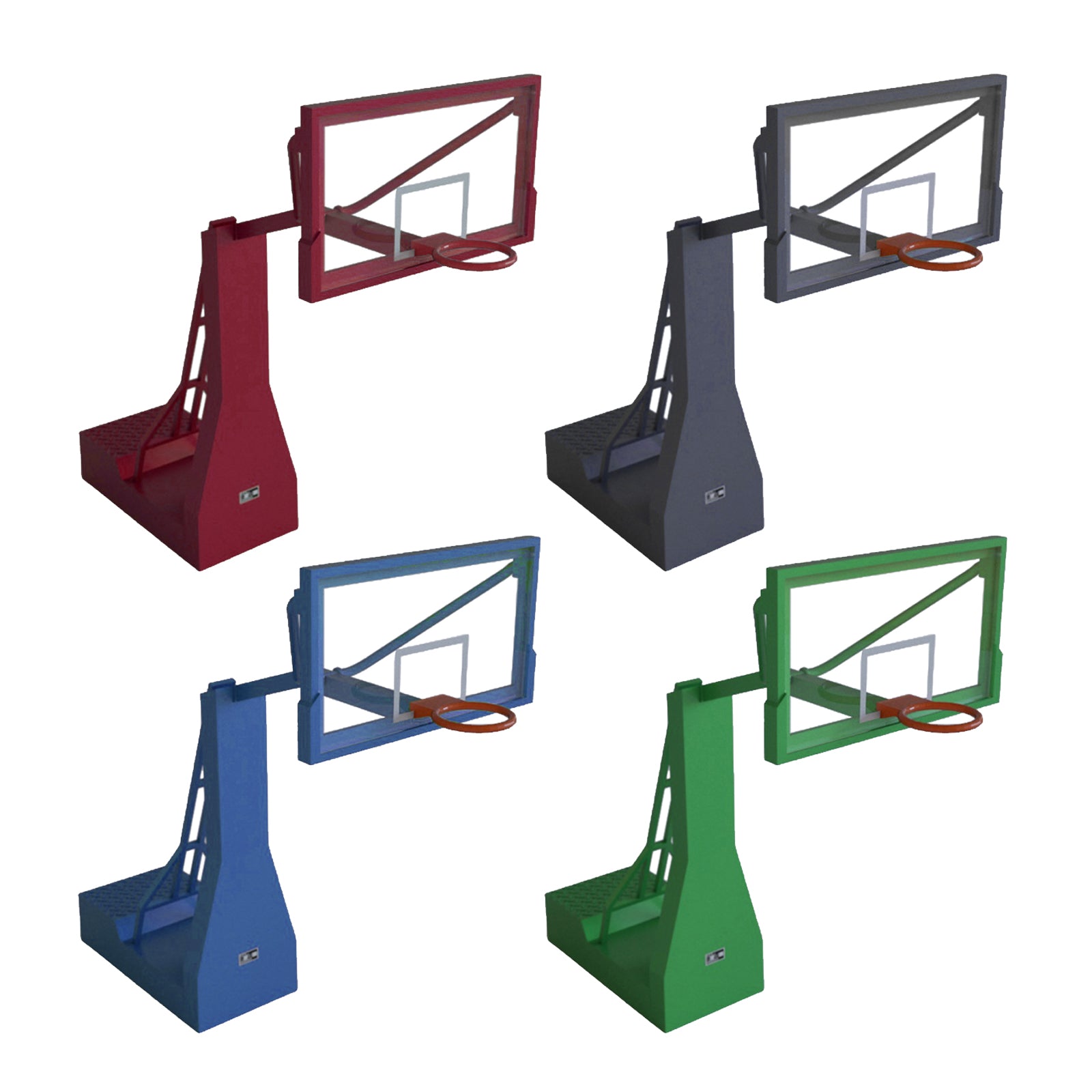 1/32 Plastic Basketball Hoop Model for Action Figures Scene Props Red