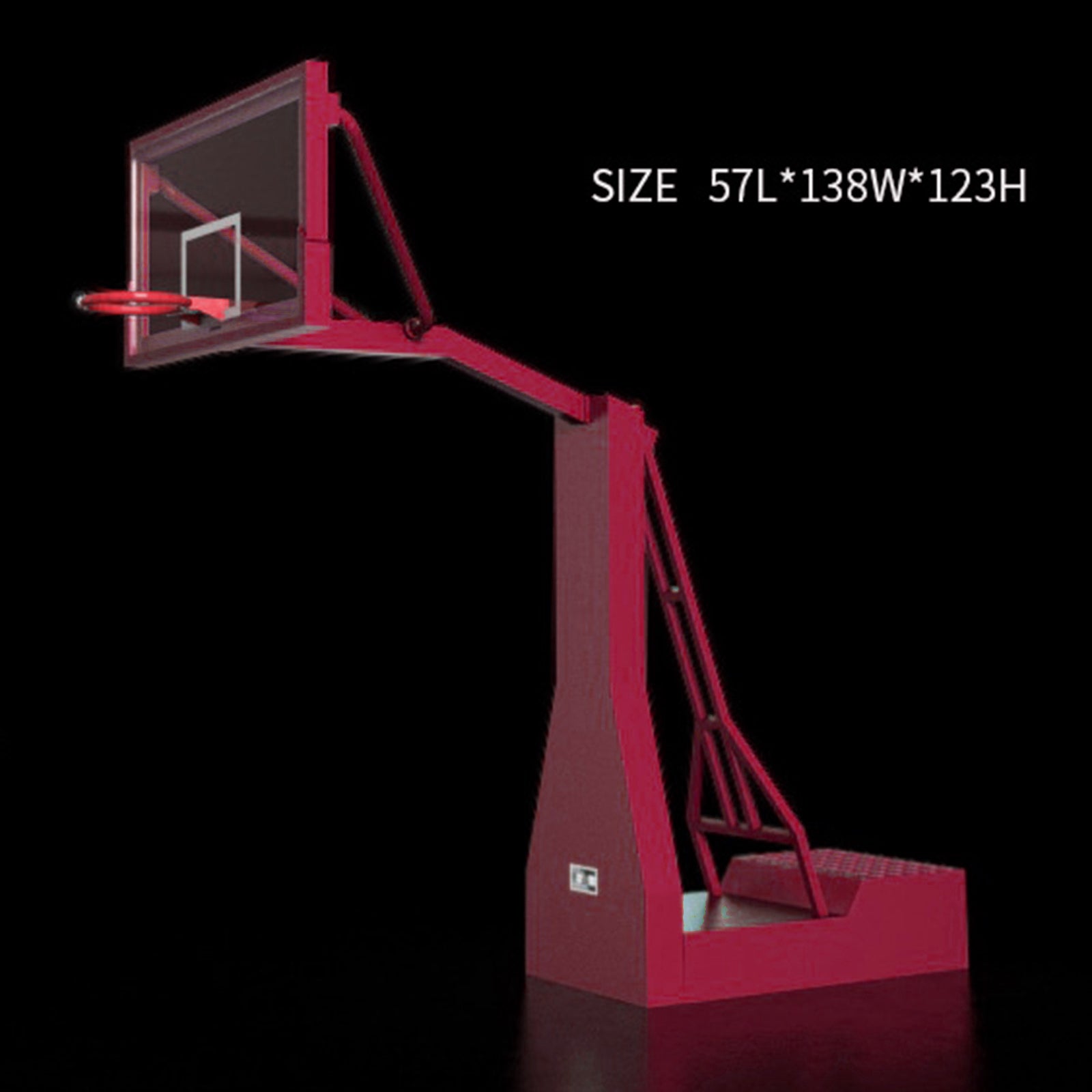 1/32 Plastic Basketball Hoop Model for Action Figures Scene Props Red