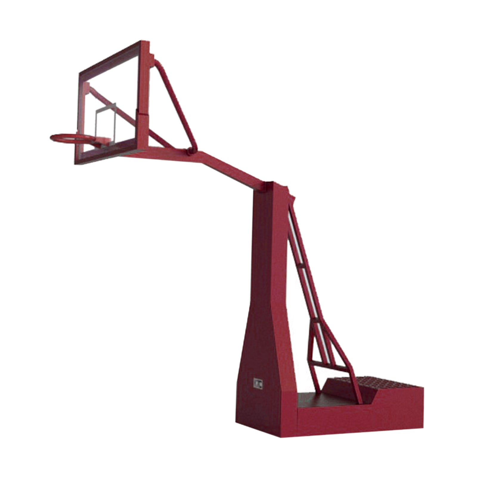 1/32 Plastic Basketball Hoop Model for Action Figures Scene Props Red