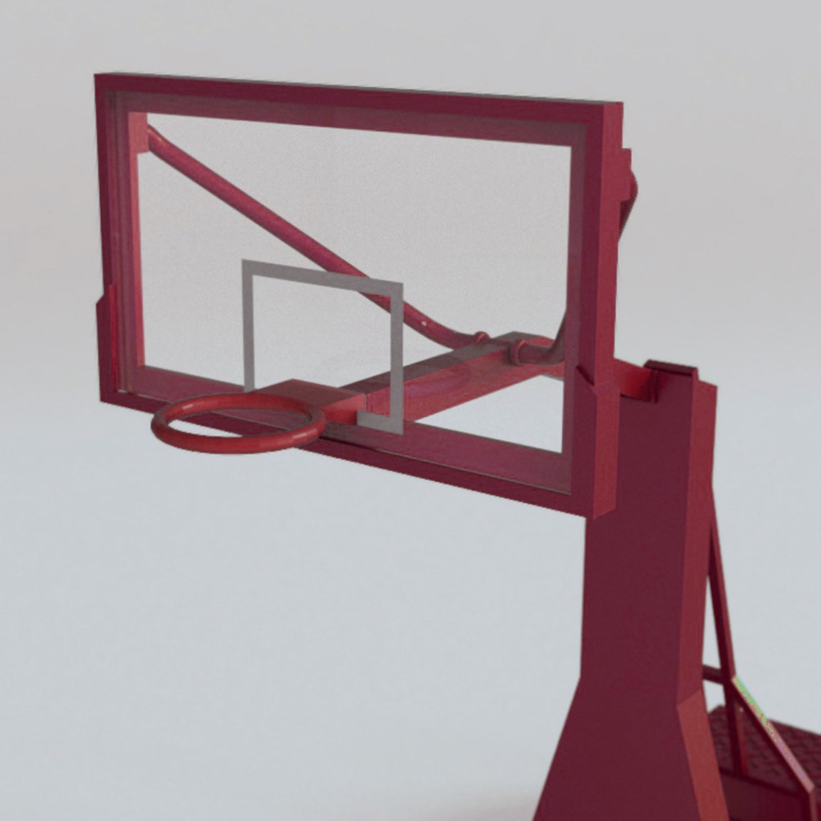 1/32 Plastic Basketball Hoop Model for Action Figures Scene Props Red