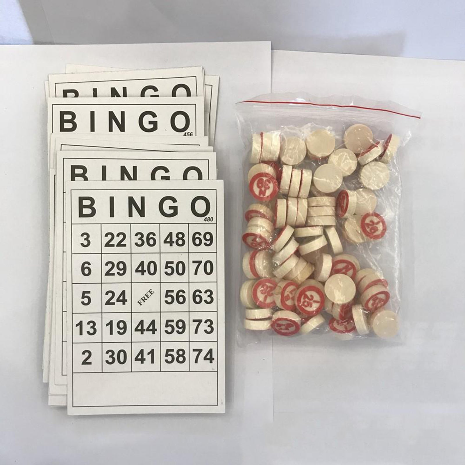 40 PCS BINGO Cards Easy Read 75 Numbers Chips Card Game Board Game Activity