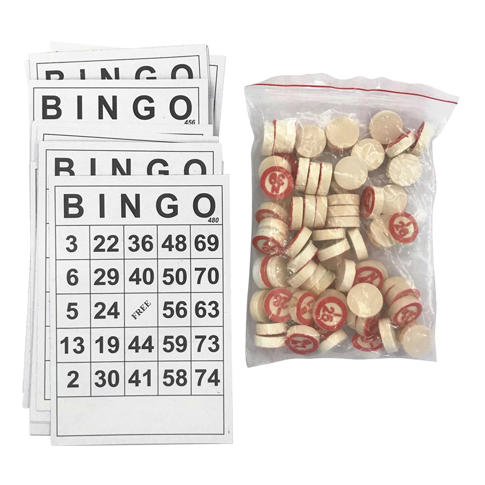 40 PCS BINGO Cards Easy Read 75 Numbers Chips Card Game Board Game Activity