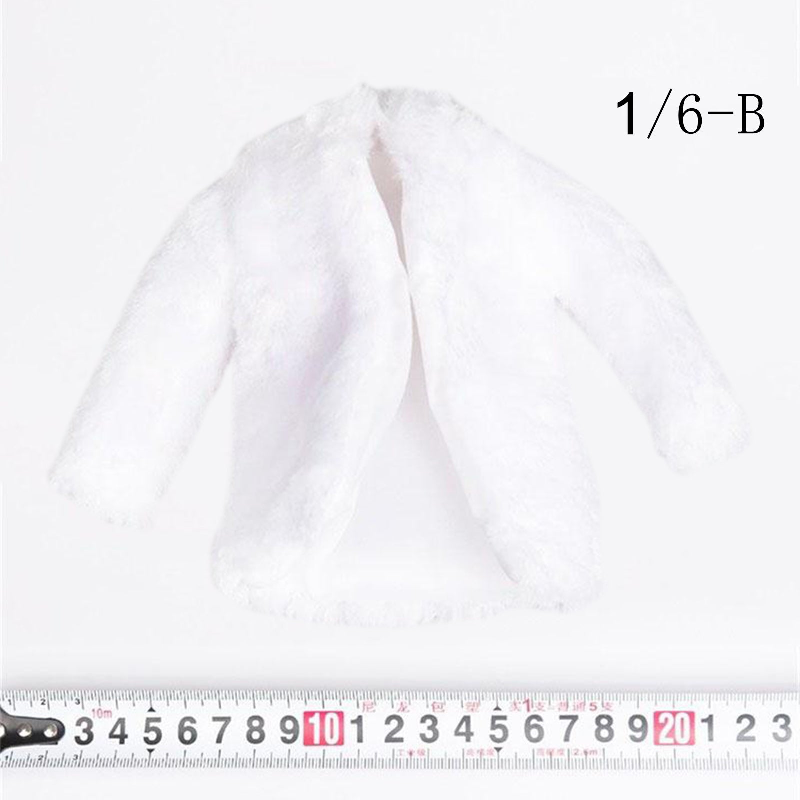 1:6 Scale Female Fur Coat Clothes for 12inch DID Action Figure Accessory White