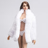 1:6 Scale Female Fur Coat Clothes for 12inch DID Action Figure Accessory White