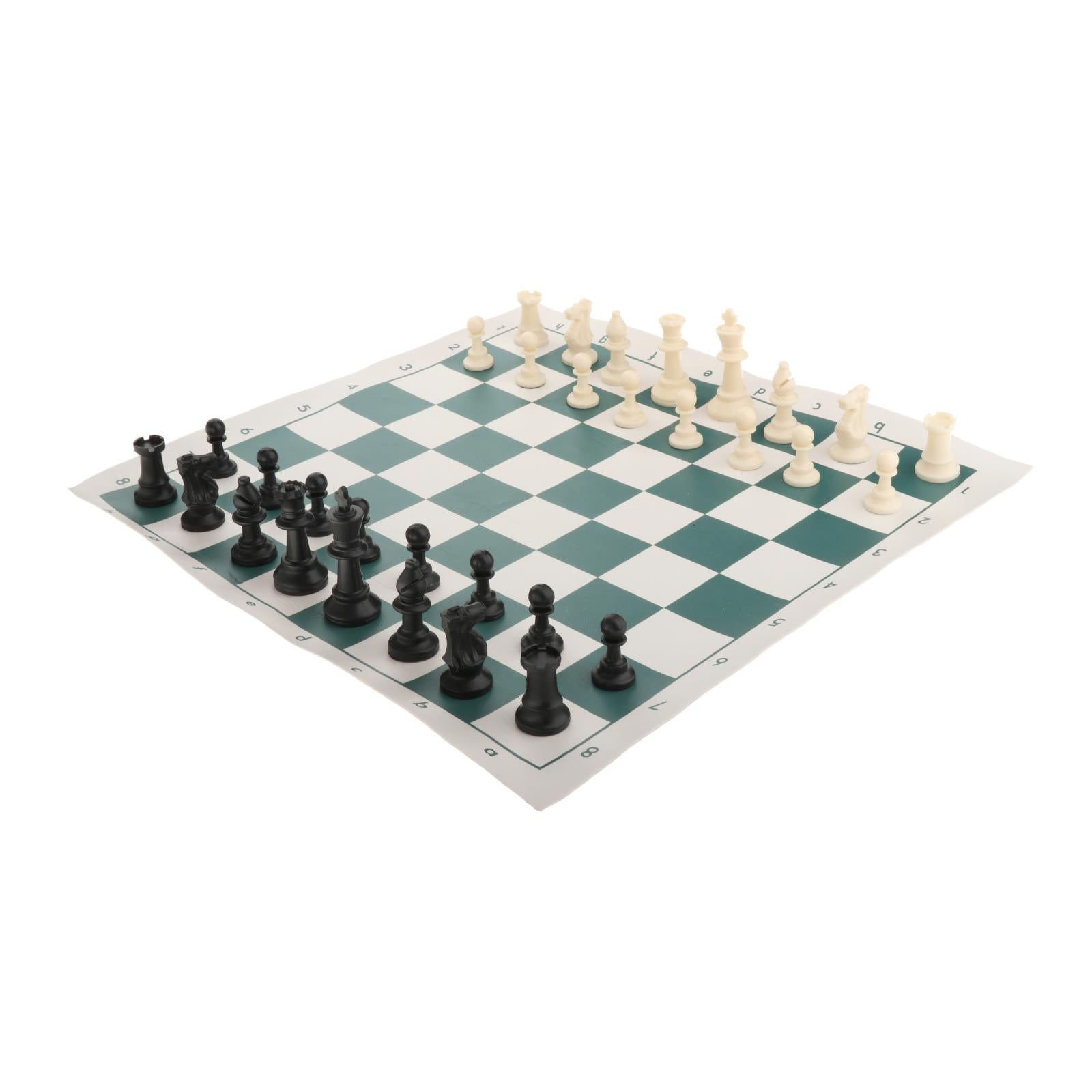 Folding Portable Chess Set 45x9cm Chees Pieces w/ Storage Bag for Kids Party