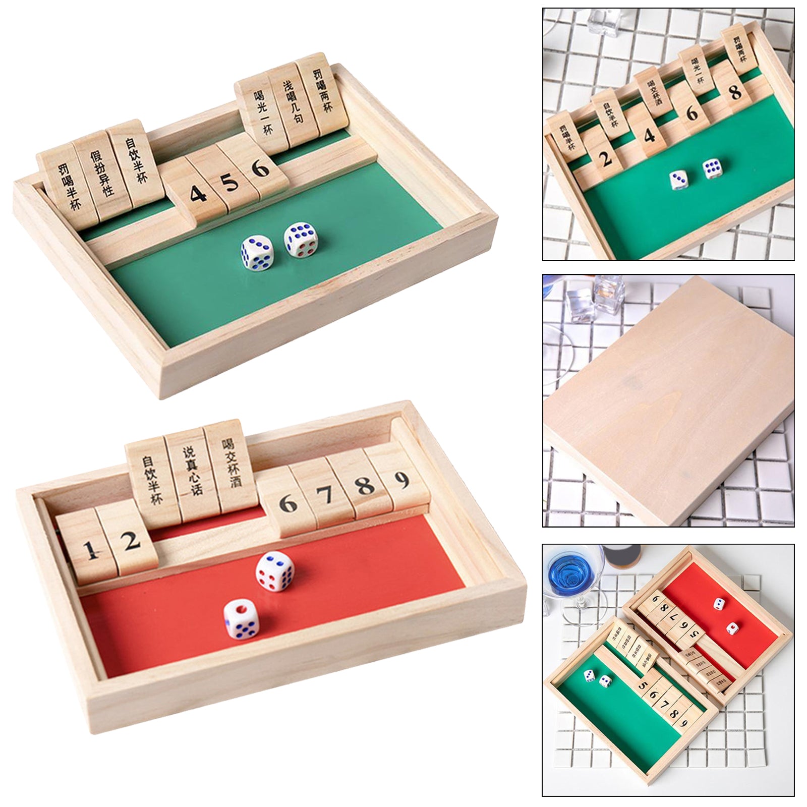 1-2 Player Board Game Wood Shut the Box for Adults Party Bar Drinking Toys