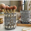 Crystal Makeup Brush Jewelry Storage Holder Pen Container Crystal Silver