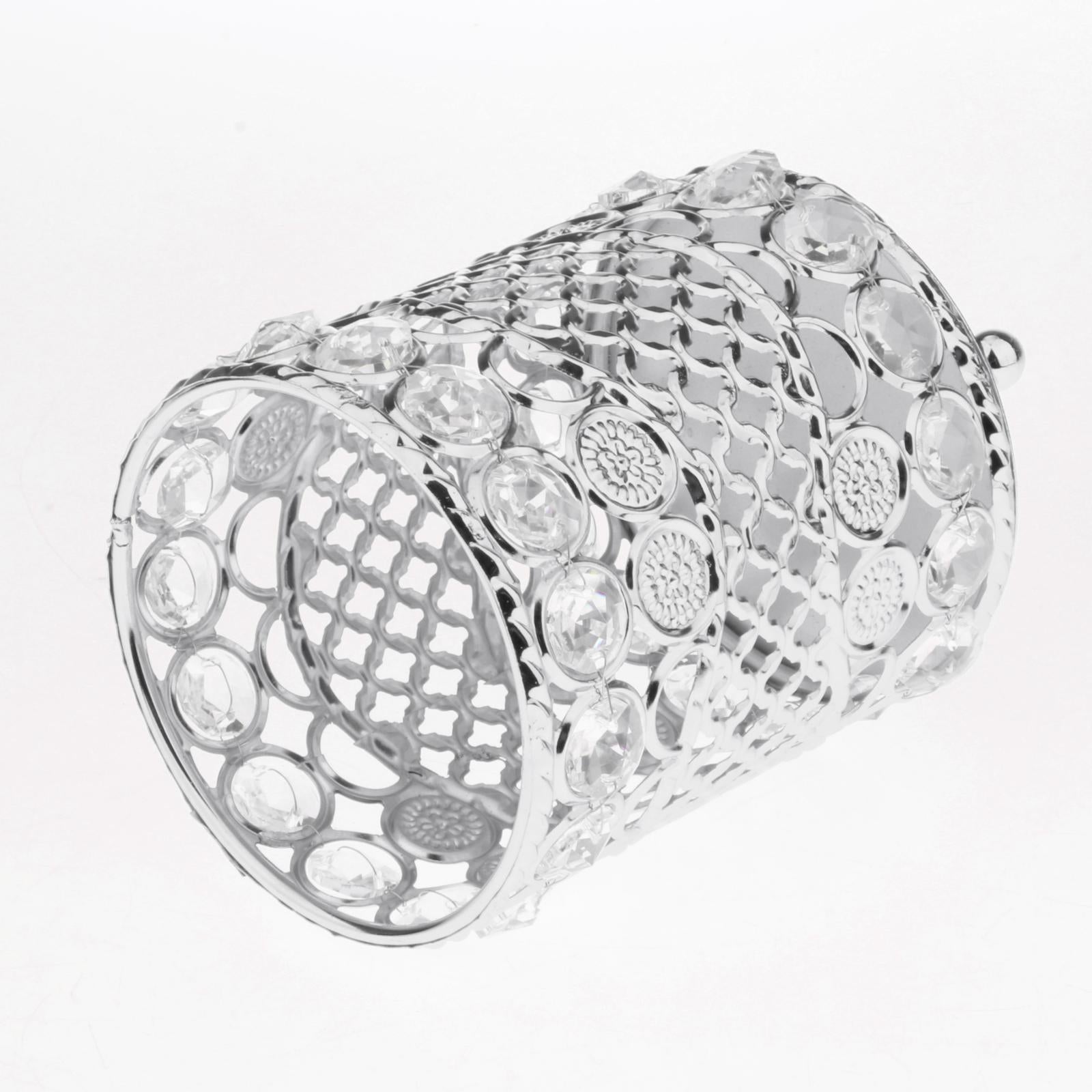 Crystal Makeup Brush Jewelry Storage Holder Pen Container Crystal Silver