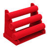 3-Tier Velvet Jewelry Bracelet Watch Display Holder Stand Organizer Red