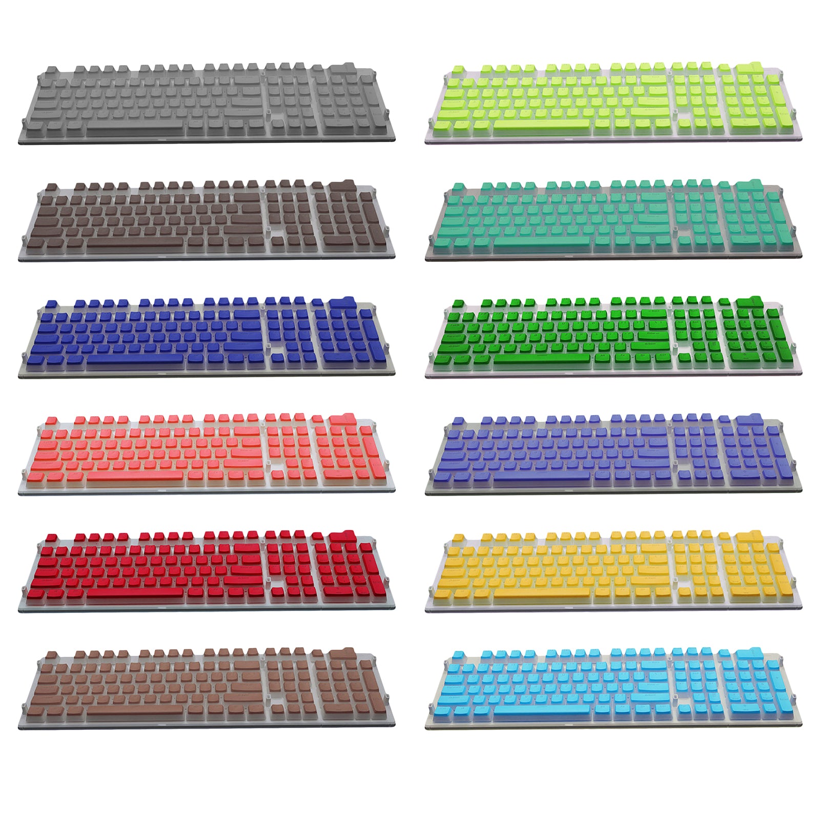 108 Keys Double Shot Pudding Keycaps DIY for Cherry MX Mechanical Keyboard Gray