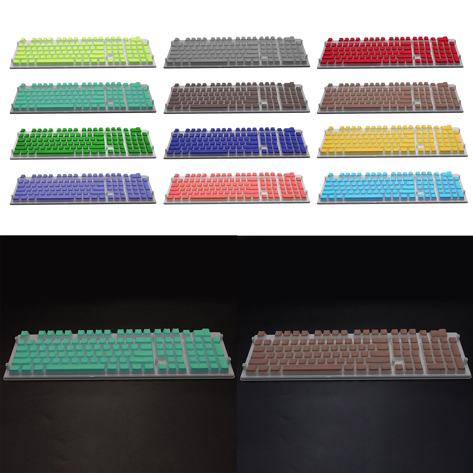 108 Keys Double Shot Pudding Keycaps DIY for Cherry MX Mechanical Keyboard Gray