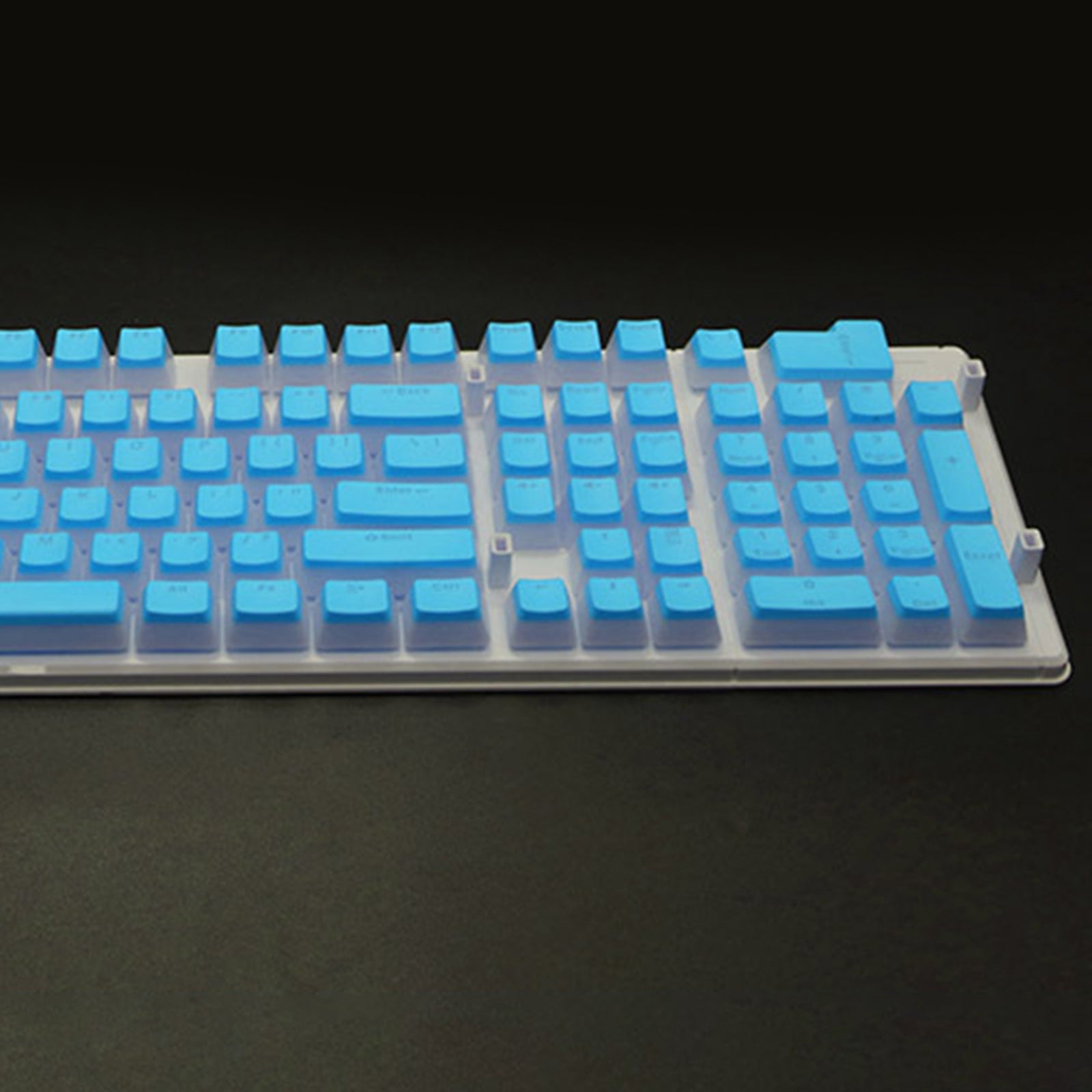 108 Keys Double Shot Pudding Keycaps DIY for Cherry MX Mechanical Keyboard Sky Blue