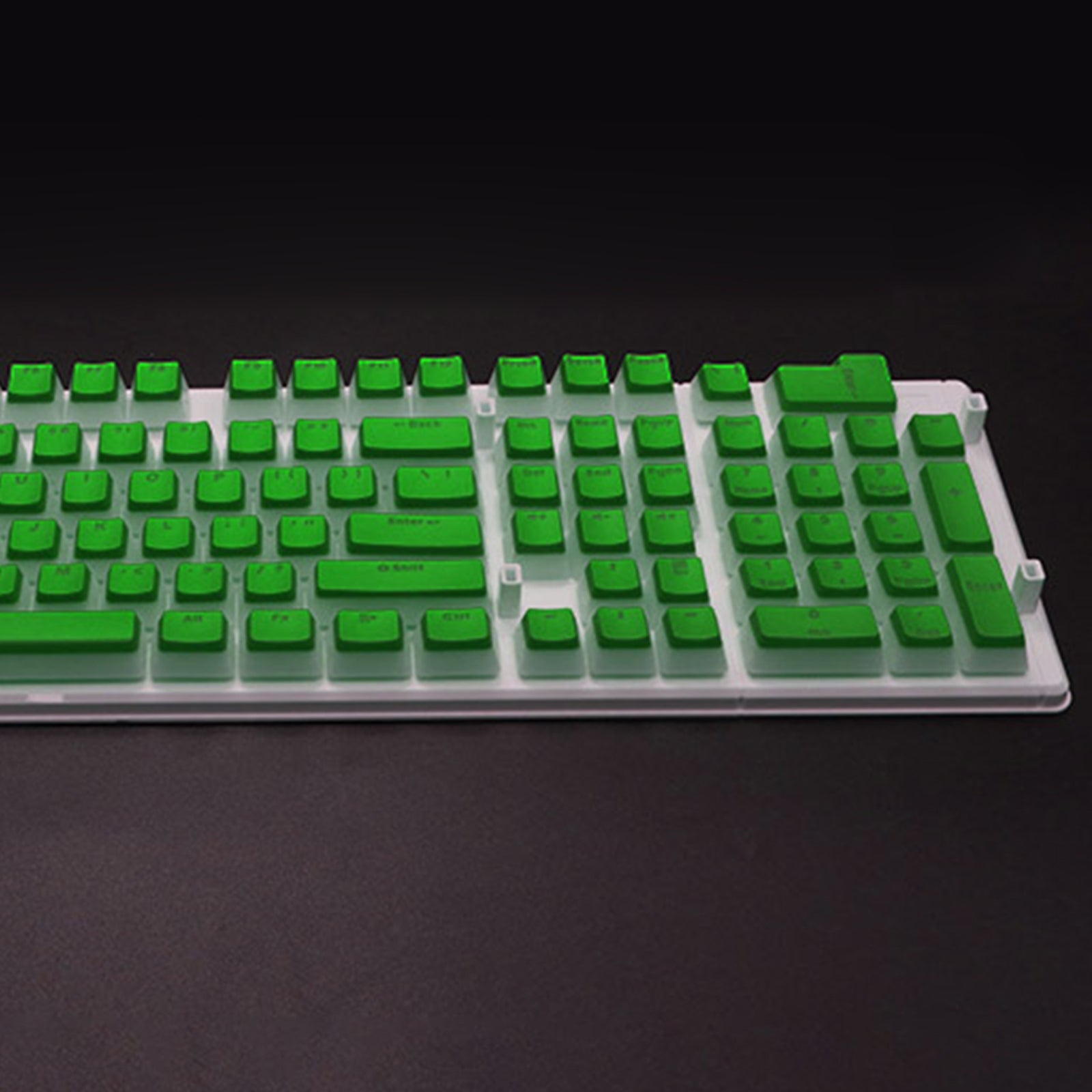 108 Keys Double Shot Pudding Keycaps DIY for Cherry MX Mechanical Keyboard Green 01