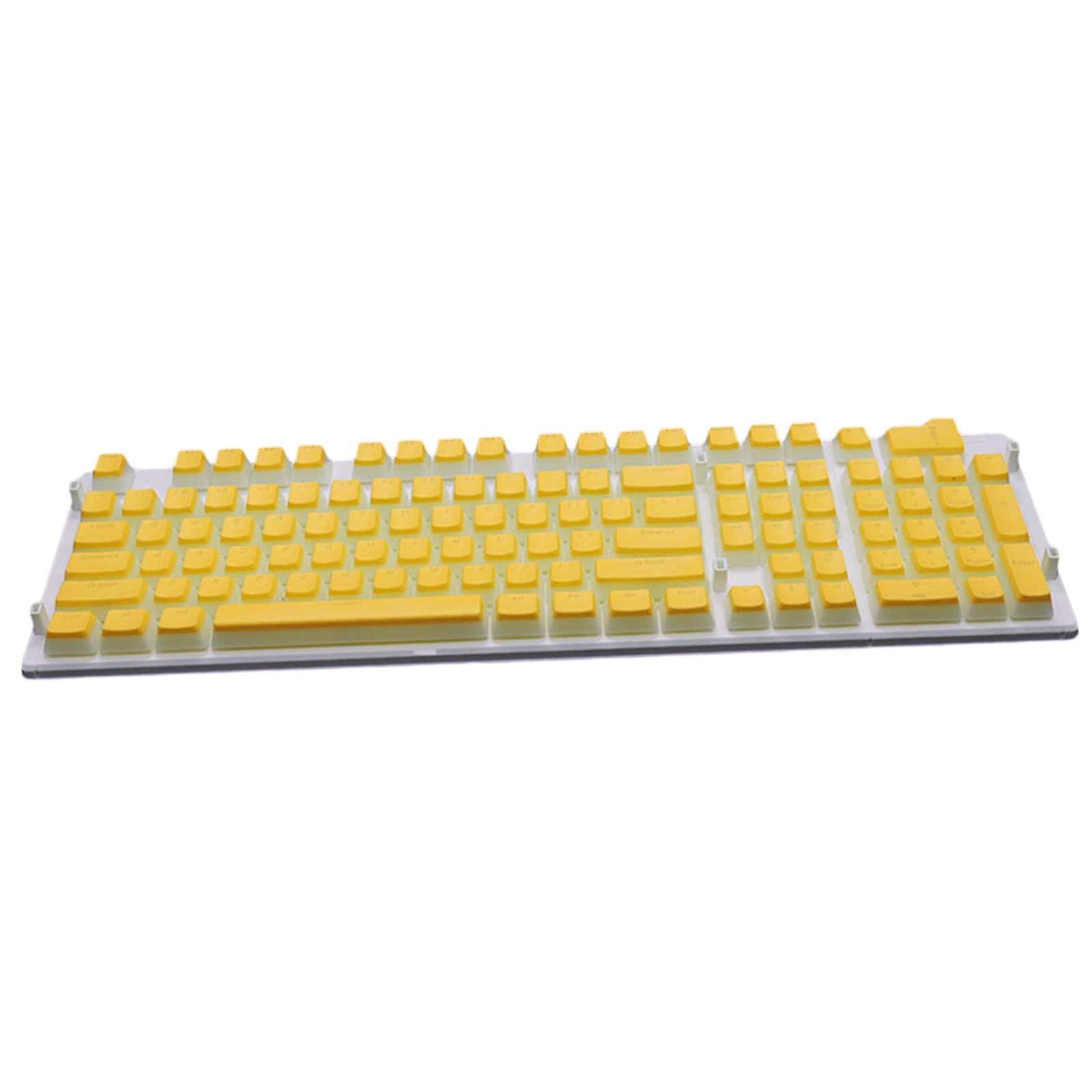 108 Keys Double Shot Pudding Keycaps DIY for Cherry MX Mechanical Keyboard Yellow