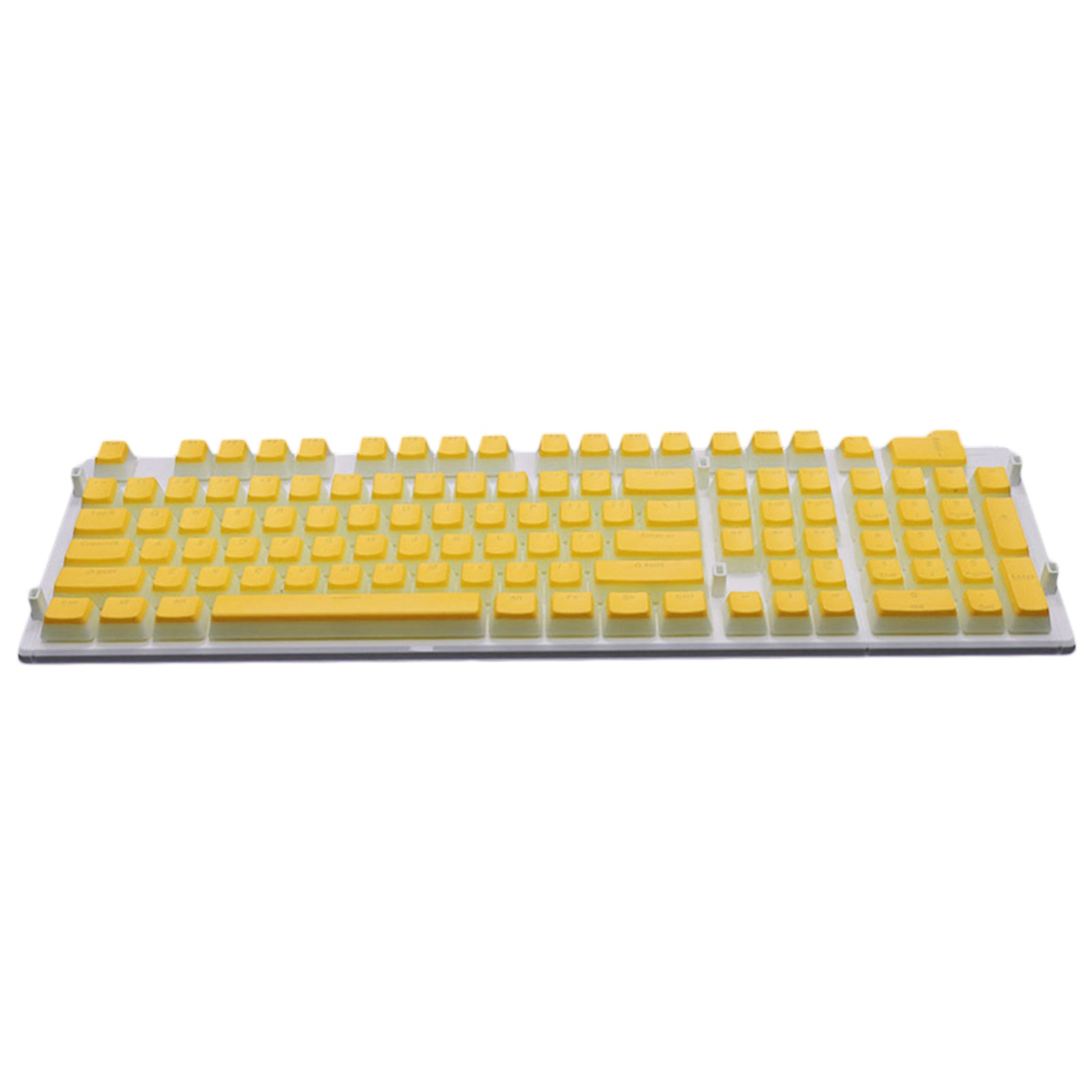 108 Keys Double Shot Pudding Keycaps DIY for Cherry MX Mechanical Keyboard Yellow