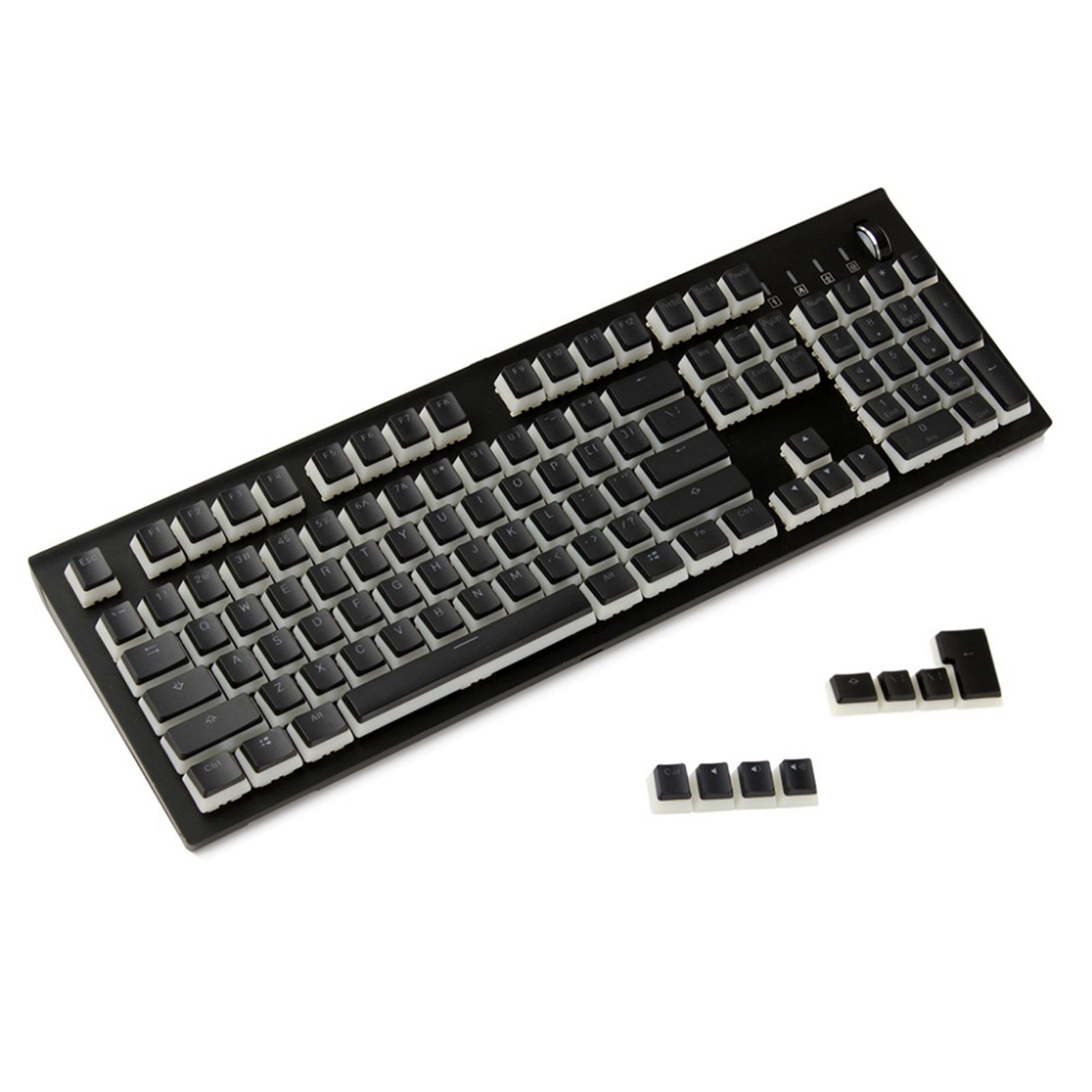 108 Key Keycaps PBT Pudding Keycaps for Cherry MX Mechanical Keyboard Black