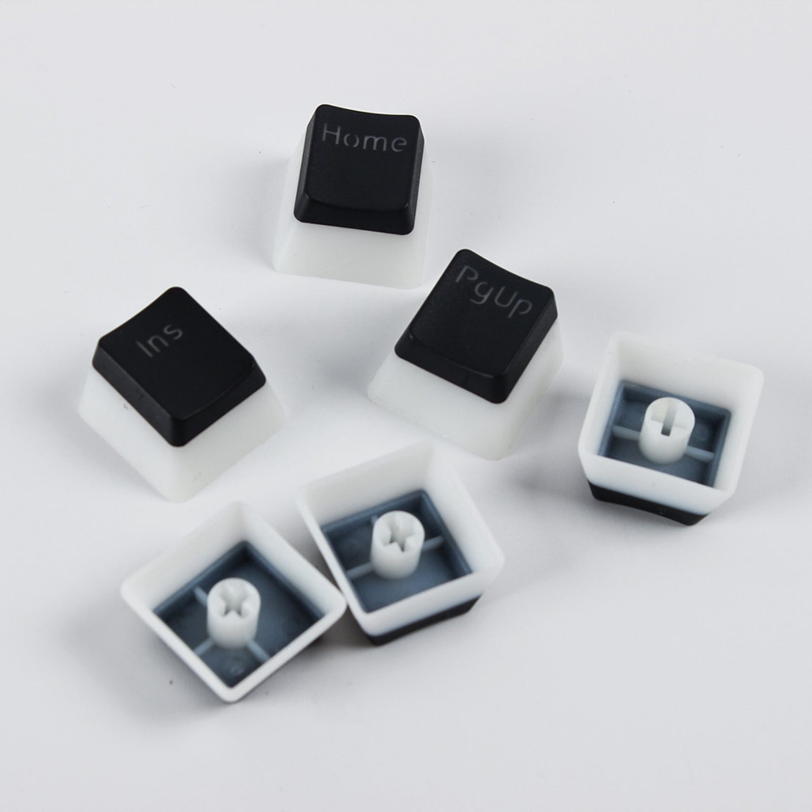 108 Key Keycaps PBT Pudding Keycaps for Cherry MX Mechanical Keyboard Black