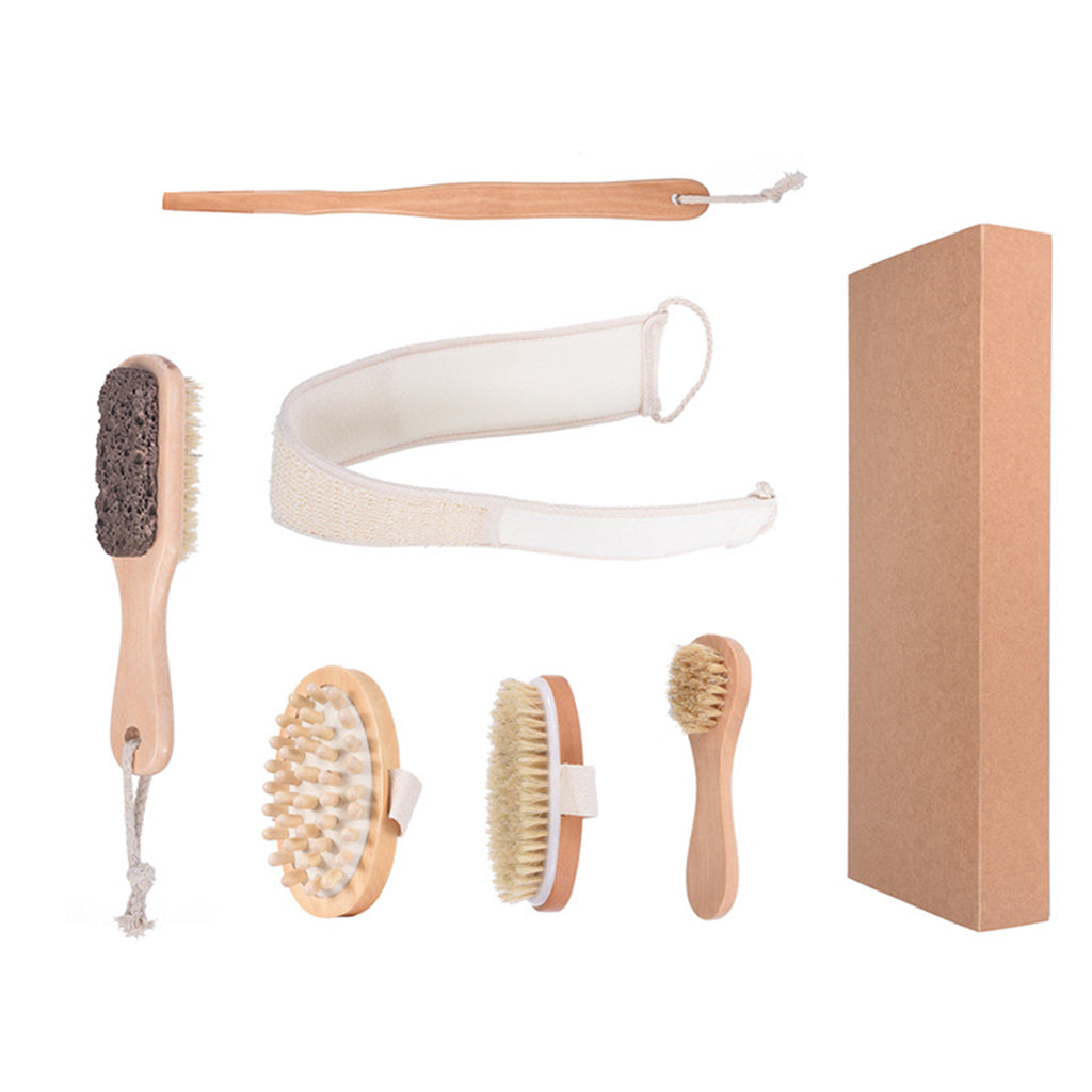 Dry Skin Exfoliating Bath Brush Set Bristle Back Exfoliator Brush Massager