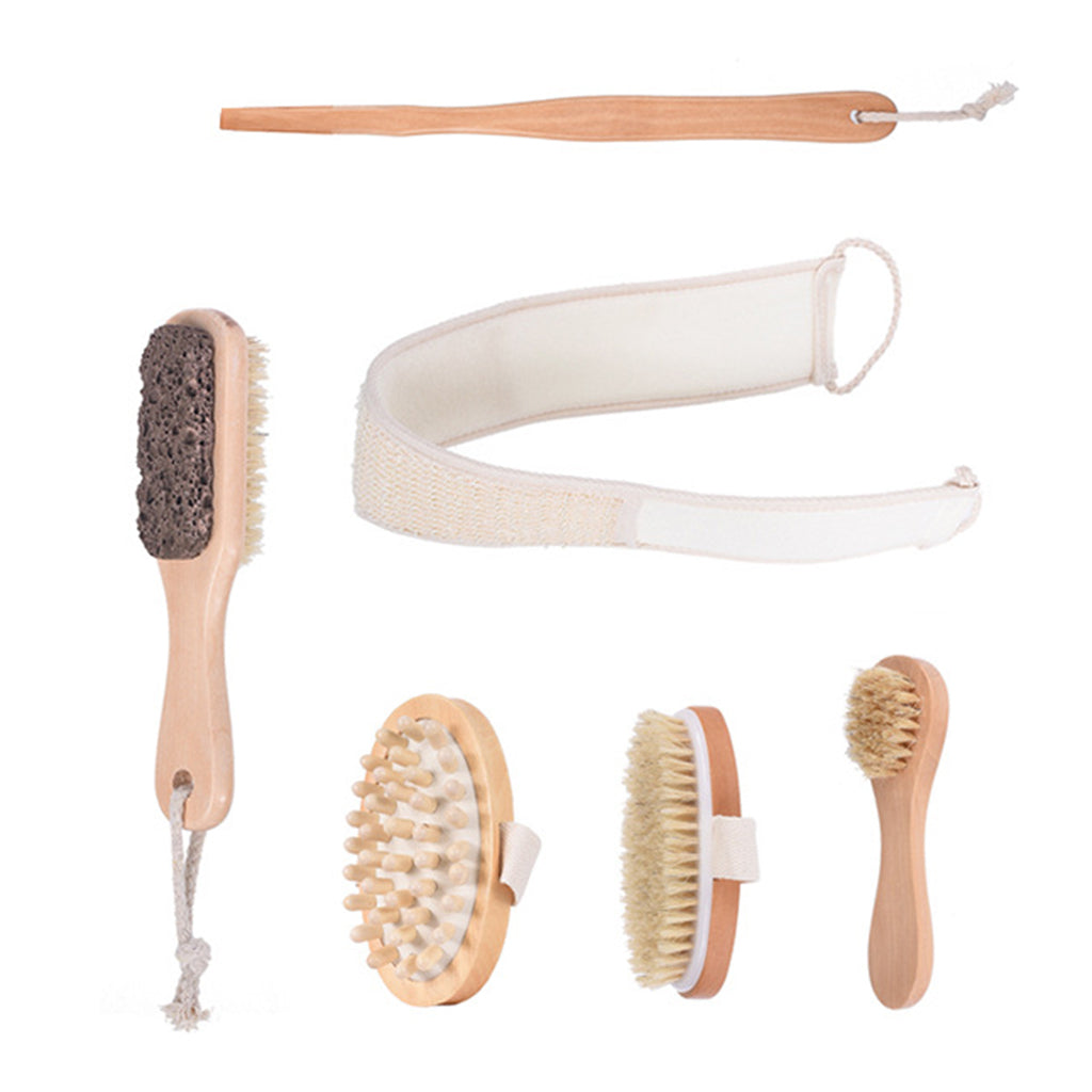 Dry Skin Exfoliating Bath Brush Set Bristle Back Exfoliator Brush Massager