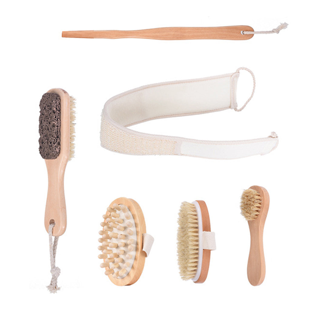 Dry Skin Exfoliating Bath Brush Set Bristle Back Exfoliator Brush Massager