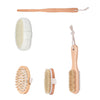 Exfoliating Bath Body Brush Set Natural Boar Bristle Wooden Brush Massager