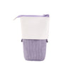 Pen Telescopic Holder Case Portable PU Corduroy Cosmetics Pouch Makeup Bag purple