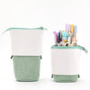 Pen Telescopic Holder Case Portable PU Corduroy Cosmetics Pouch Makeup Bag green